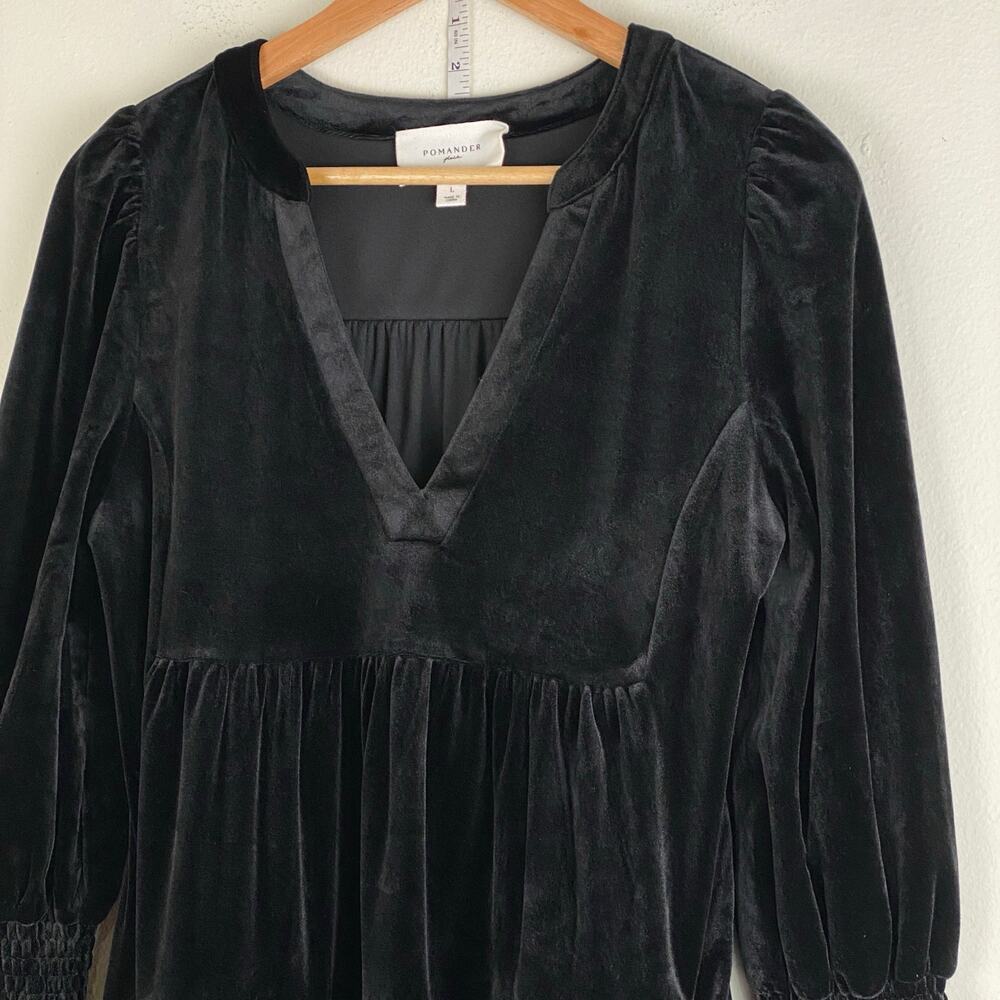 Tuckernuck Pomander Place Kenzo Black Velvet Mini Dress L - Picture 8 of 14